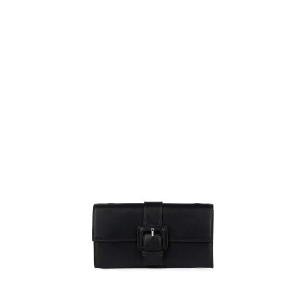 Portefeuille à bandoulière- LE RENEE 2-en-1 en cuir vegan noir