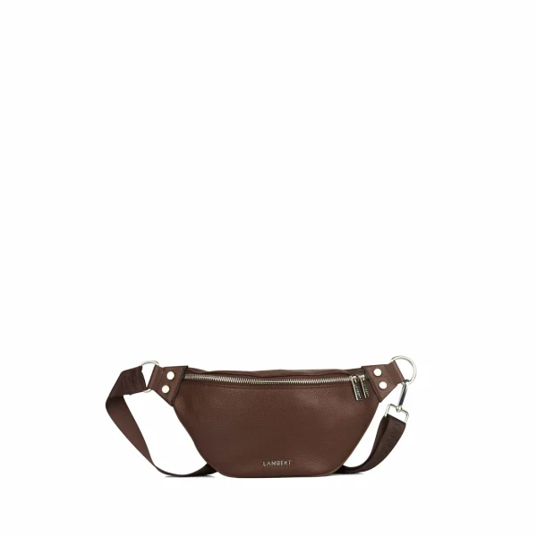 Le Sarah – Sac ceinture en cuir vegan couleur chocolat